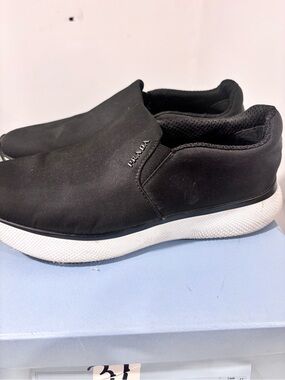 Prada Black Slip-On Loafers with Subtle Logo